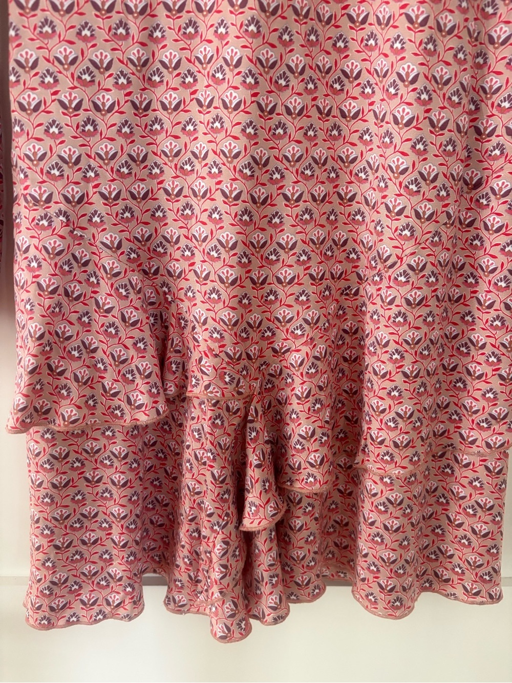 NWT Maje Rilivia Floral-Print Ruffled Woven Mini Dress viscose lightweight 34 XS - Picture 7 of 14